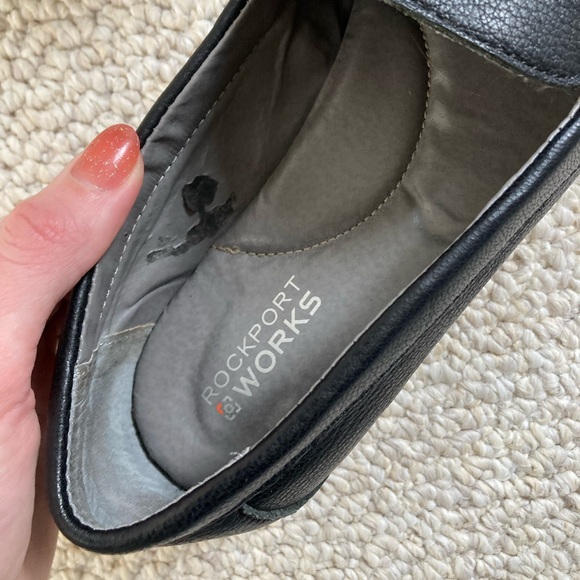 Rockport Steel-Toe Slip Resistant Black Shoes Loafers - Picture 4 of 8